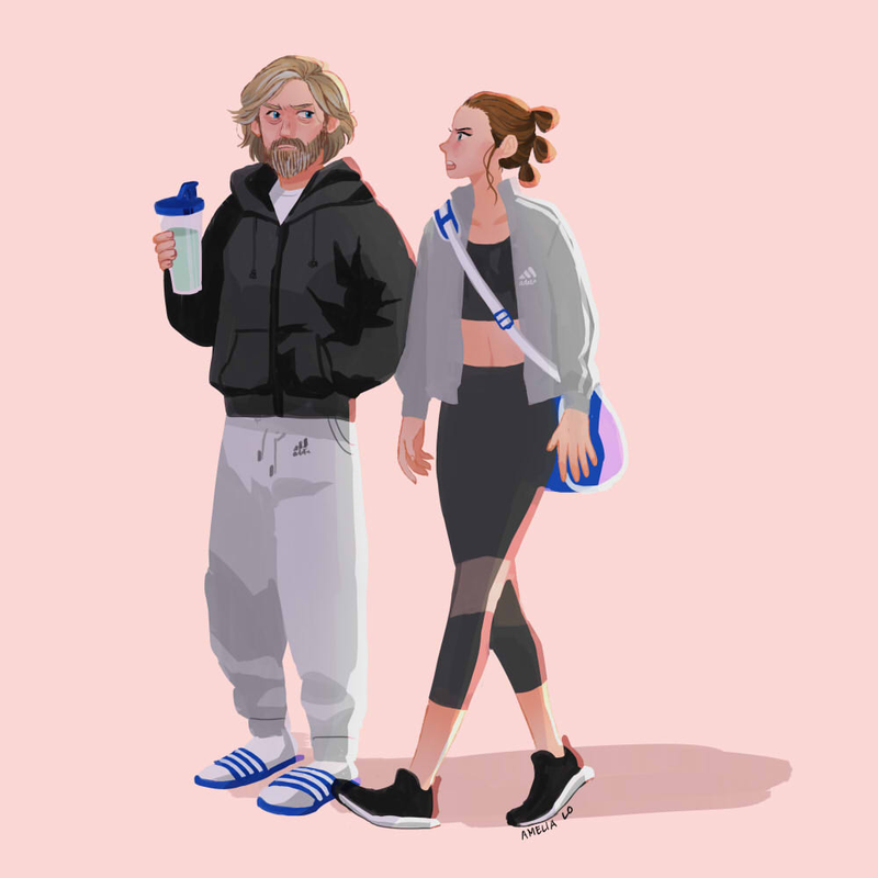 Illustration for article titled This Art of a Real-World Luke Training Rey in 2018 Is Just Wonderful